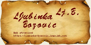 LJubinka Božović vizit kartica